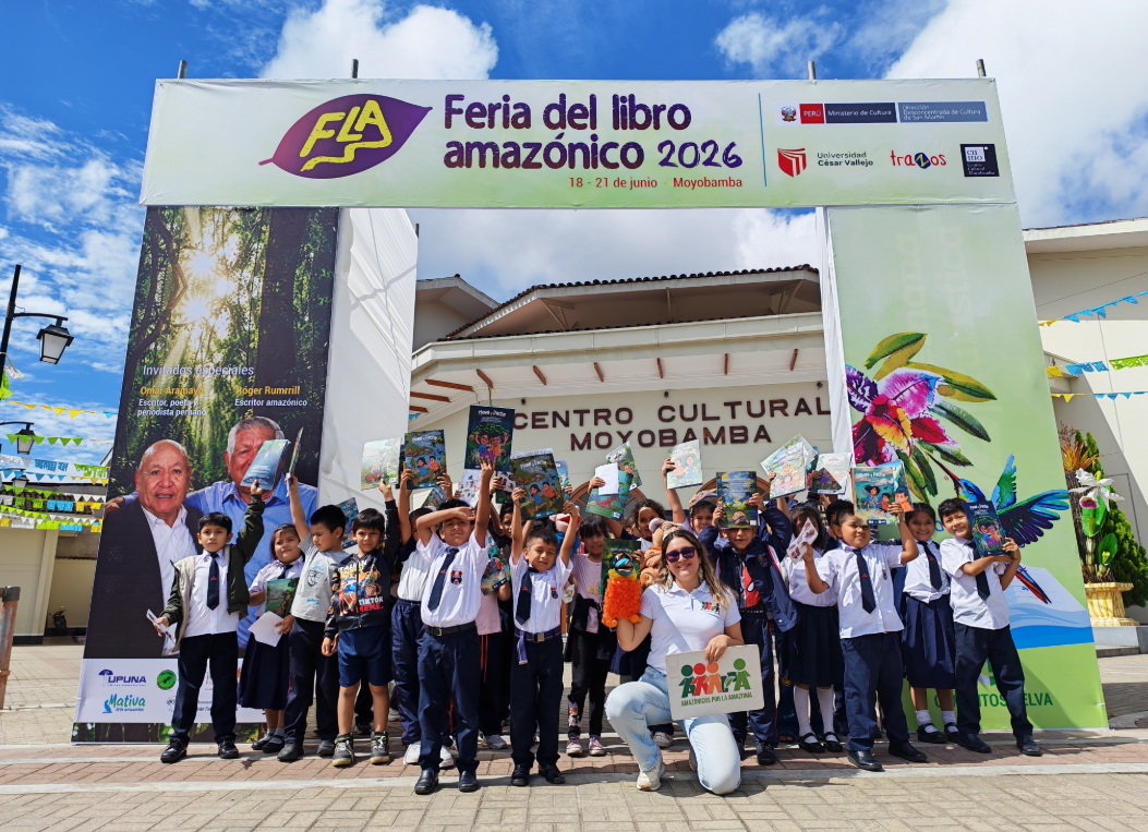 Nuna y Pacha fortalecen la educación ambiental en espacios de promoción de la lectura en Moyobamba
